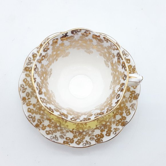 Yellow Tea Cup & Saucer by Royal Albert Cascade Series - Picture 4 of 11